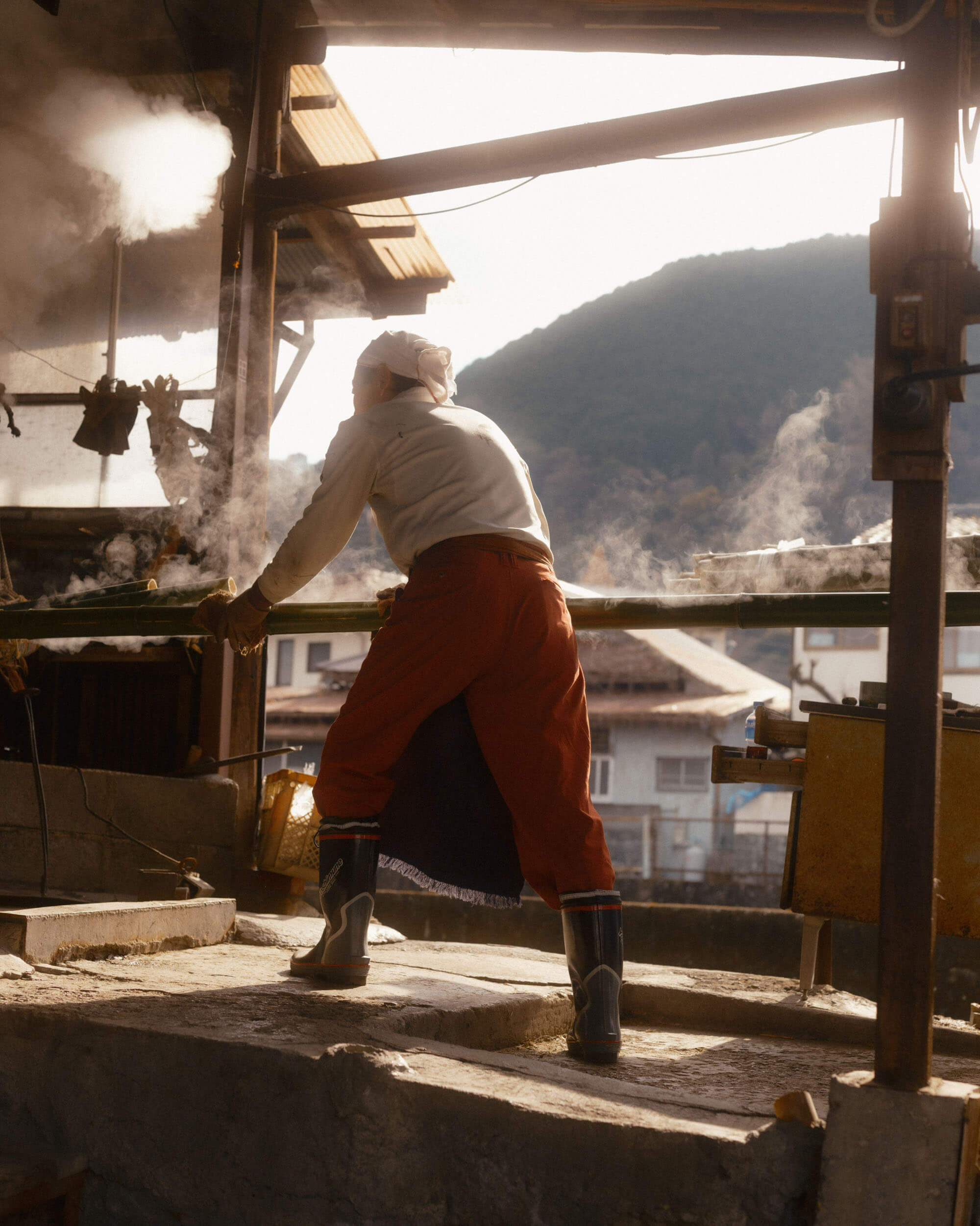 Bamboo processing in Beppu, Japan.