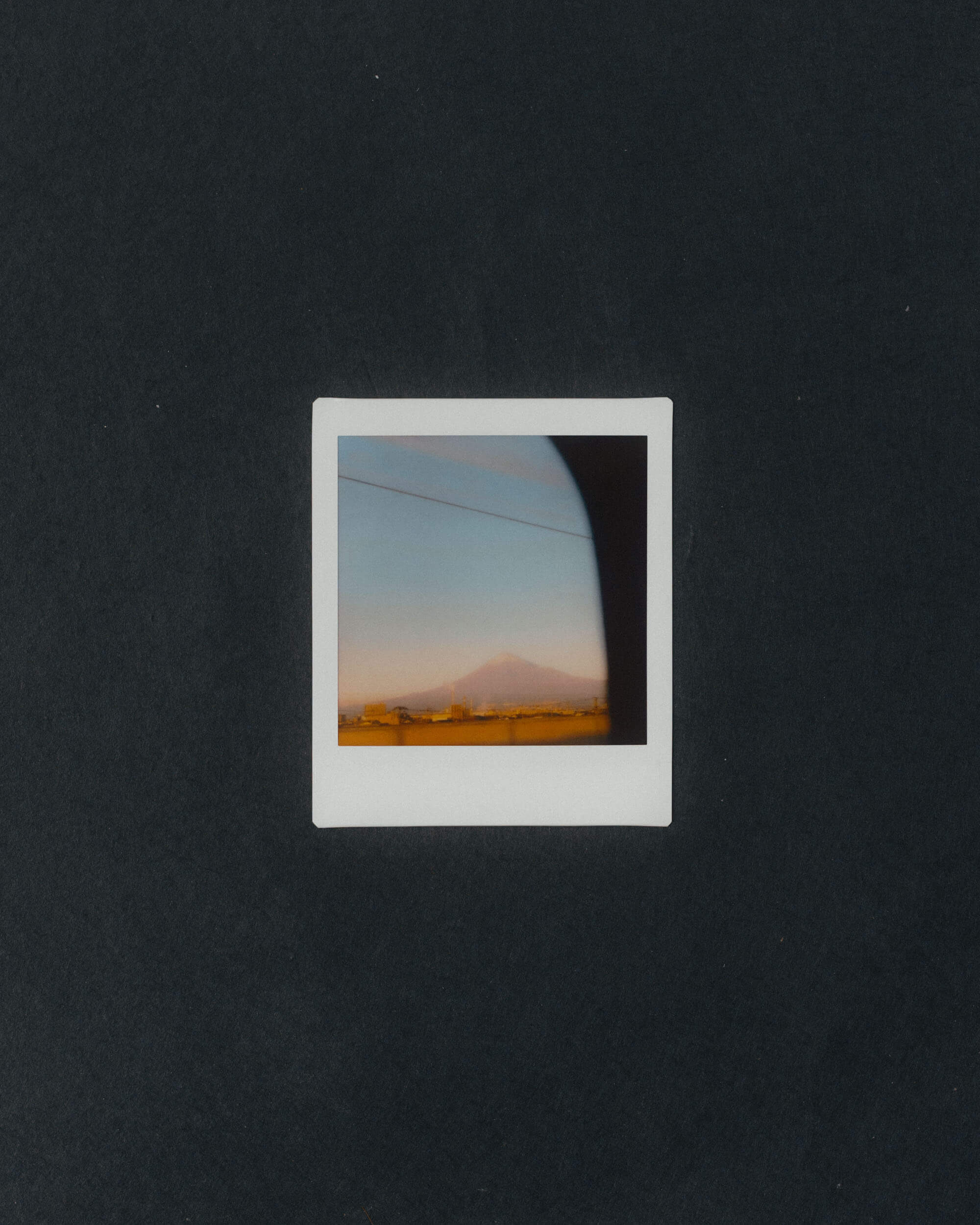 Instax of the view of Mount Fuji from the shinkansen. Japan.
